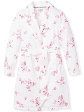 Petite Plume English Rose Cotton Luxury Robe Floral NWT Monogram Medium
